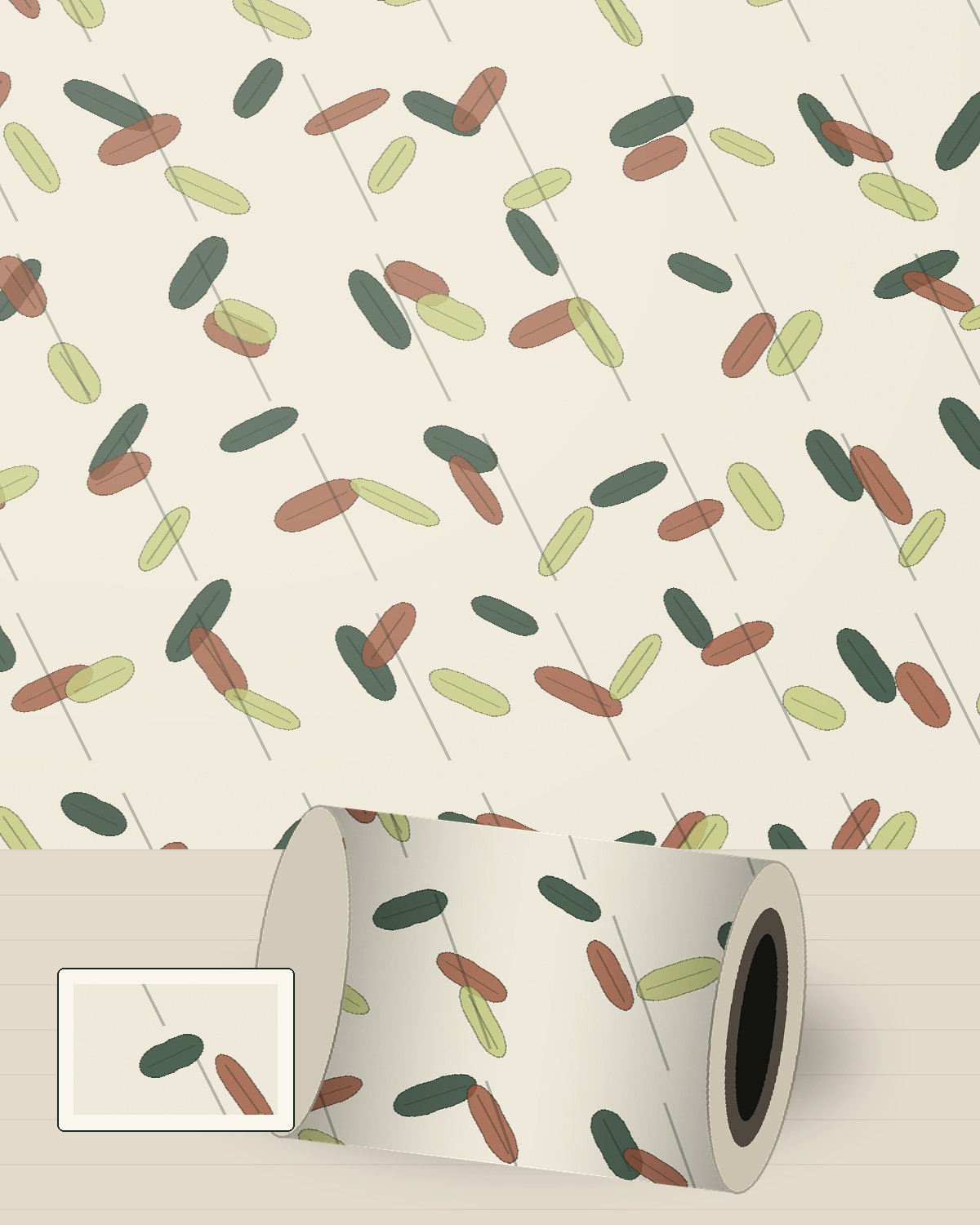 Structured botanical repeat with pressed-leaf character